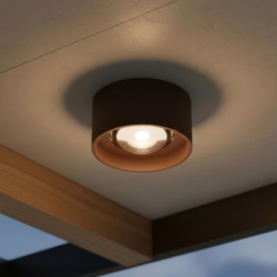 Lucide LENZ - Ceiling spotlight Indoor/Outdoor - Ø 11 cm - LED - 1x8W 2700K - IP54 - Rust Brown